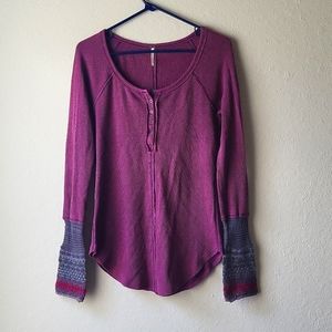 FREE PEOPLE Plum Thermal Long Sleeve